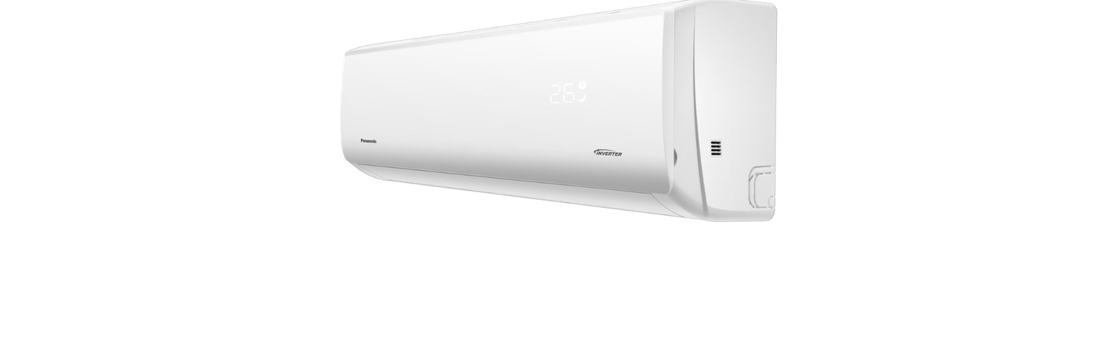 The 18XKF9-3.png is a sleek, modern wall-mounted AC set against a plain light background, featuring a digital front display. This 1.5 Tonne unit offers seamless design with advanced cooling performance.