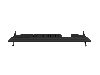 A side view of the 40-6_1_4_1_1.png keyboard, slim and black against a white background, highlights its low-profile design and two extended rear feet for elevation.