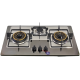 Generaltec GCS-73301-B Built-In Gas Hob 3 Burner Brass Burners 73cm