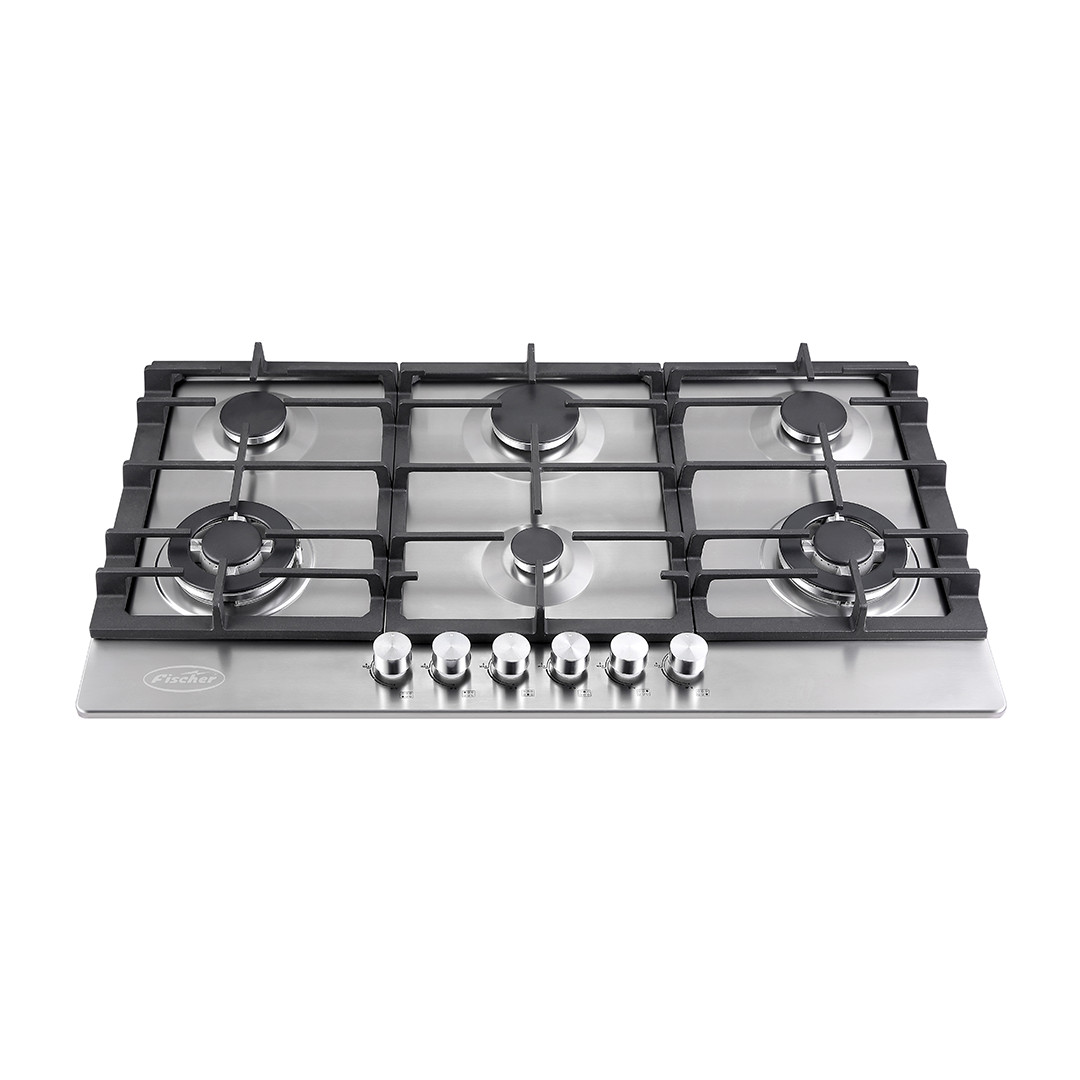 Fischer FBH-SS90-5SBF Kitchen Hob 5 Burner Stainless Steel with Sabaf Burners