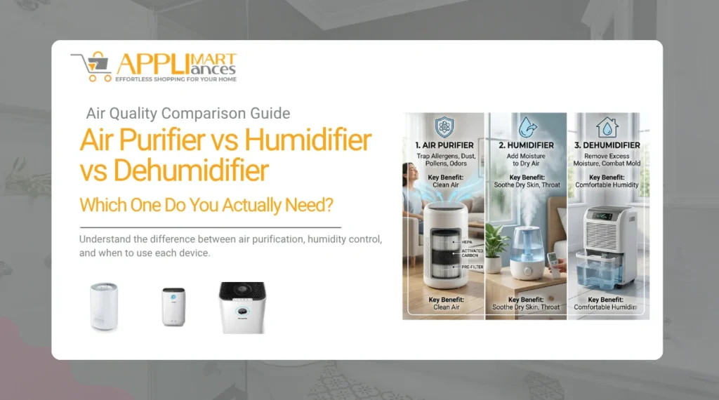 Air Purifier vs Humidifier vs Dehumidifier